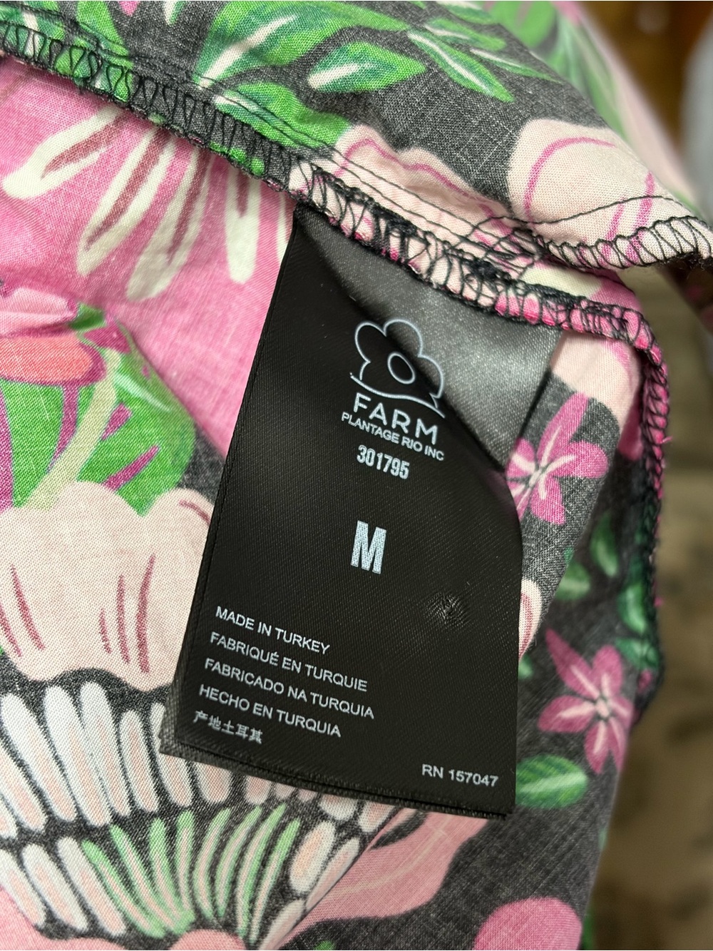FARM Rio Pink Green Floral Mini Dress - Picture 12 of 13